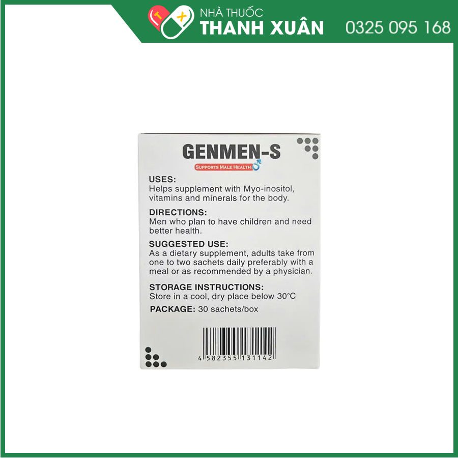 Genmen-S giúp hỗ trợ sinh sản ở nam giới